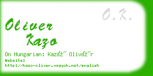 oliver kazo business card